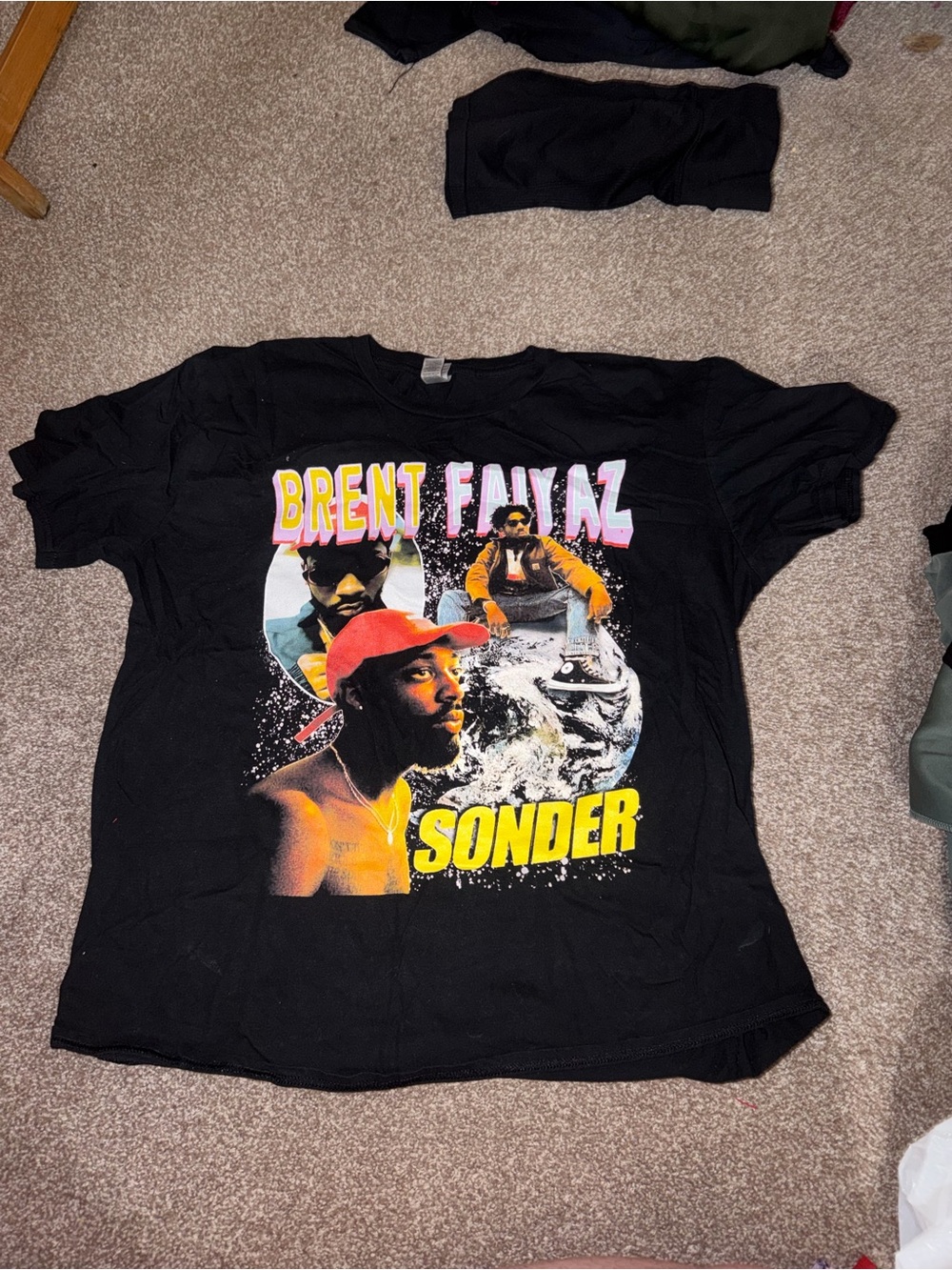 BRENT FAIYAZ Sonder Graphic Tee - Black with Yellow & Pink Print